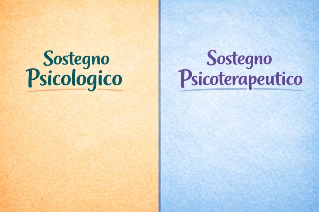 Immagine editoriale per l'articolo "Differenza tra sostegno psicologico e sostegno psicoterapeutico"