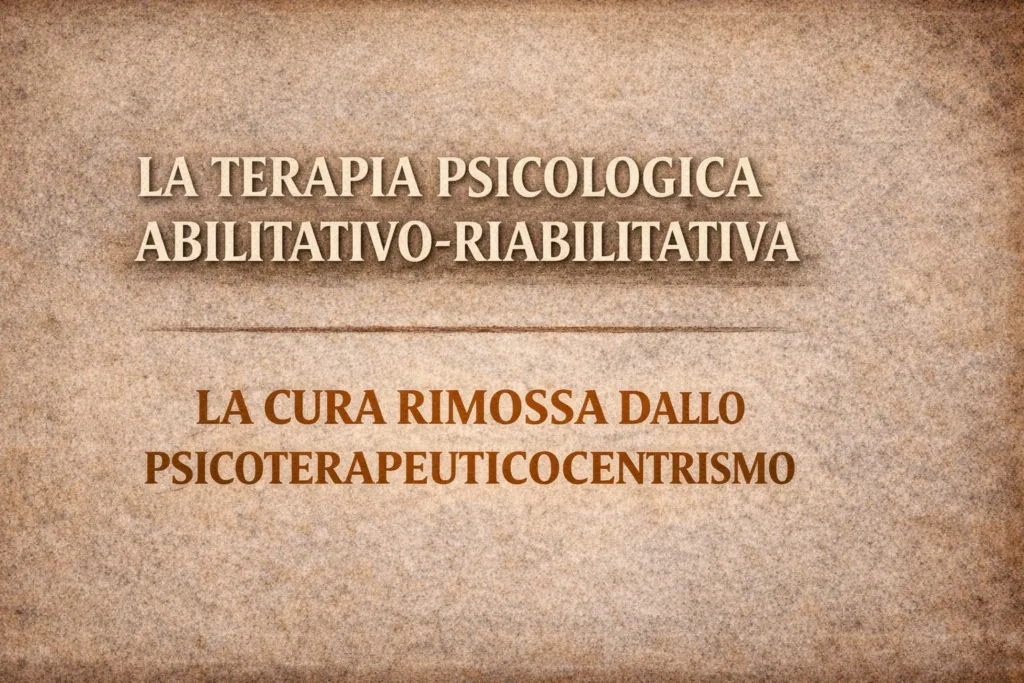 Immagine editoriale per l'articolo "La terapia psicologica abilitativo-riabilitativa: la cura rimossa dallo psicotepeuticocentrismo"