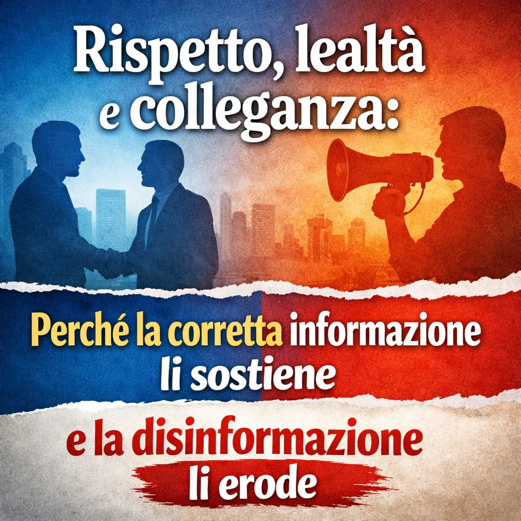 Immagine editoriale per l'articolo "Rispetto, lealtà e colleganza: perché la corretta informazione li sostiene e la disinformazione li erode"