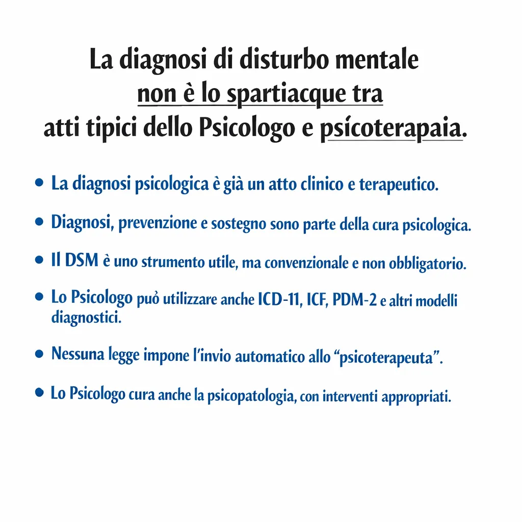 Immagine editoriale per l'articolo "La diagnosi di disturbo mentale non è lo spartiacque tra tipici dello Psicologo e psicoterapia"