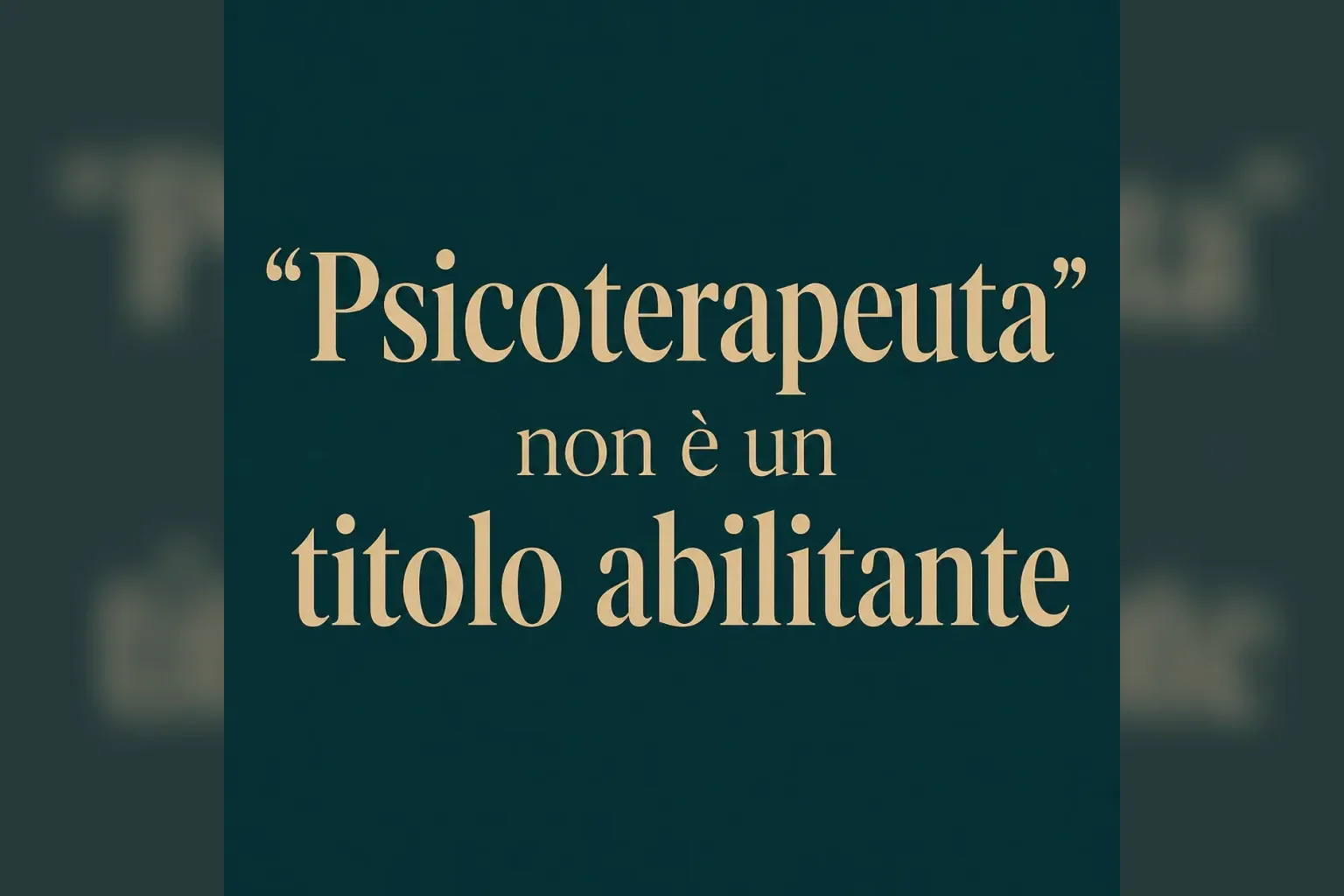 Immagine editoriale per l'articolo "Psicoterapeuta non è un titolo abilitante"