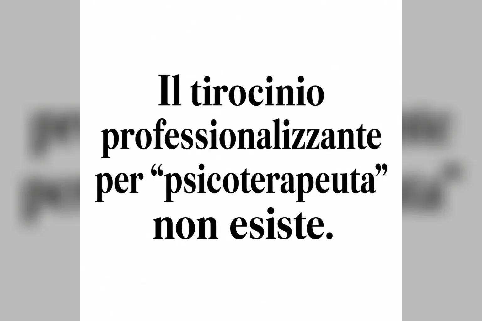 Immagine editoriale per l'articolo "Il tirocinio professionalizzante per “psicoterapeuta” non esiste."