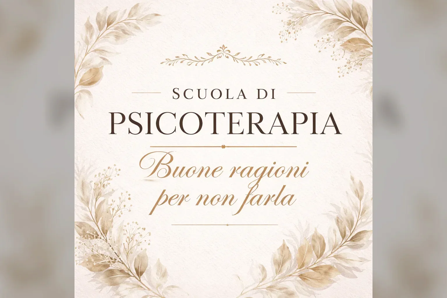 Immagine editoriale per l'articolo "Scuola di Psicoterapia: buone ragioni per non farla"