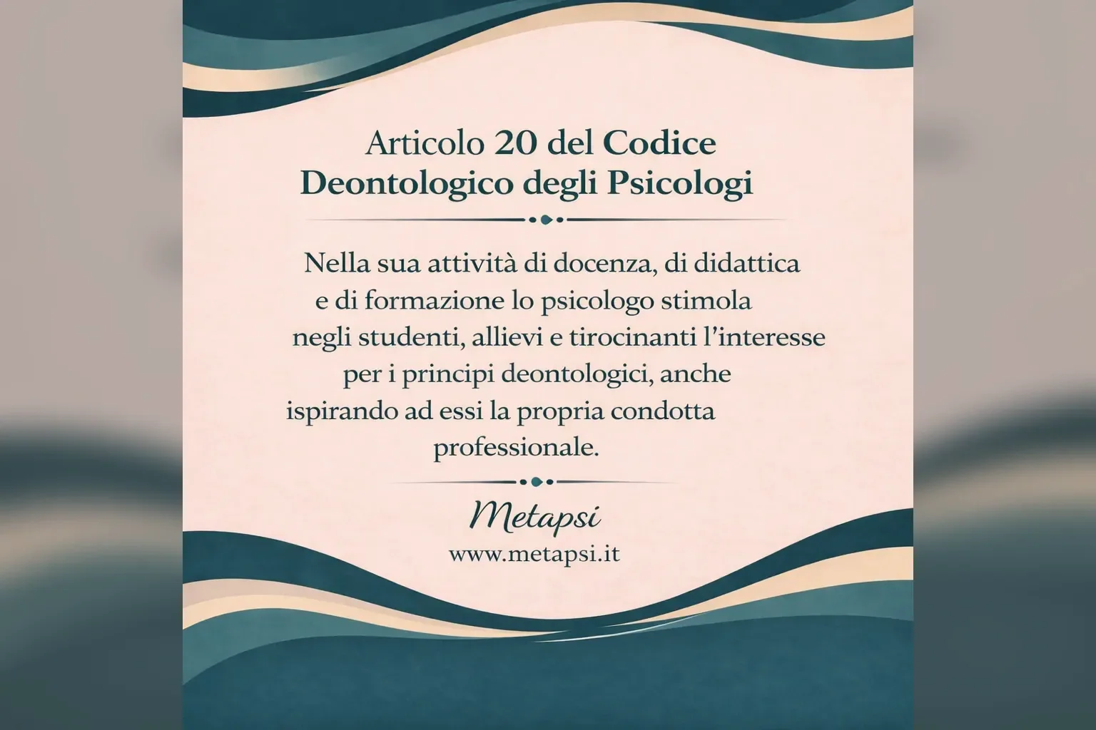 Immagine editoriale per l'articolo "Il valore di una Scuola di Psicoterapia si vede anche da come insegna il rispetto del Codice Deontologico"