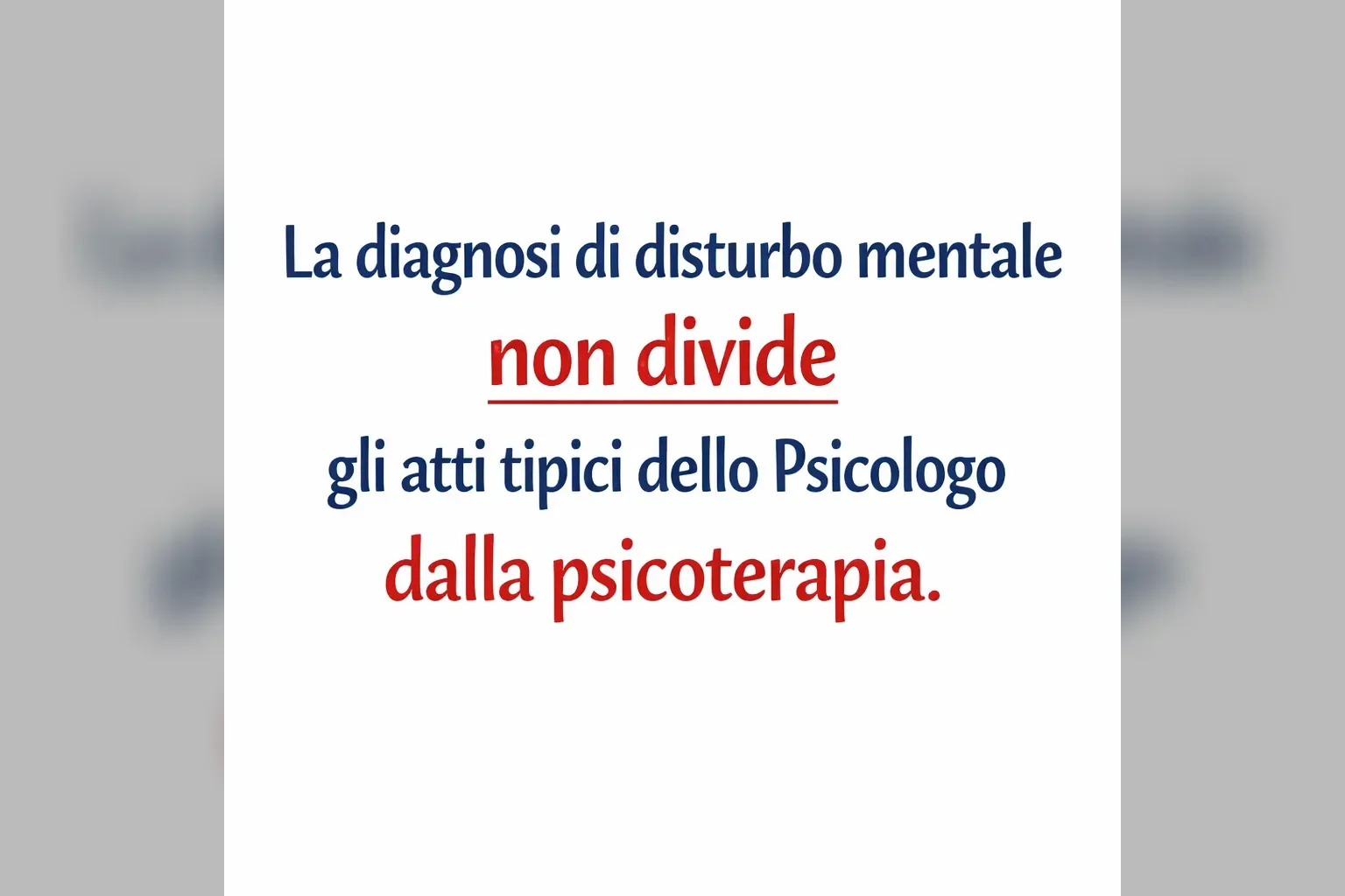 Immagine editoriale per l'articolo "La diagnosi di disturbo mentale non divide gli atti tipici dello Psicologo dalla psicoterapia"