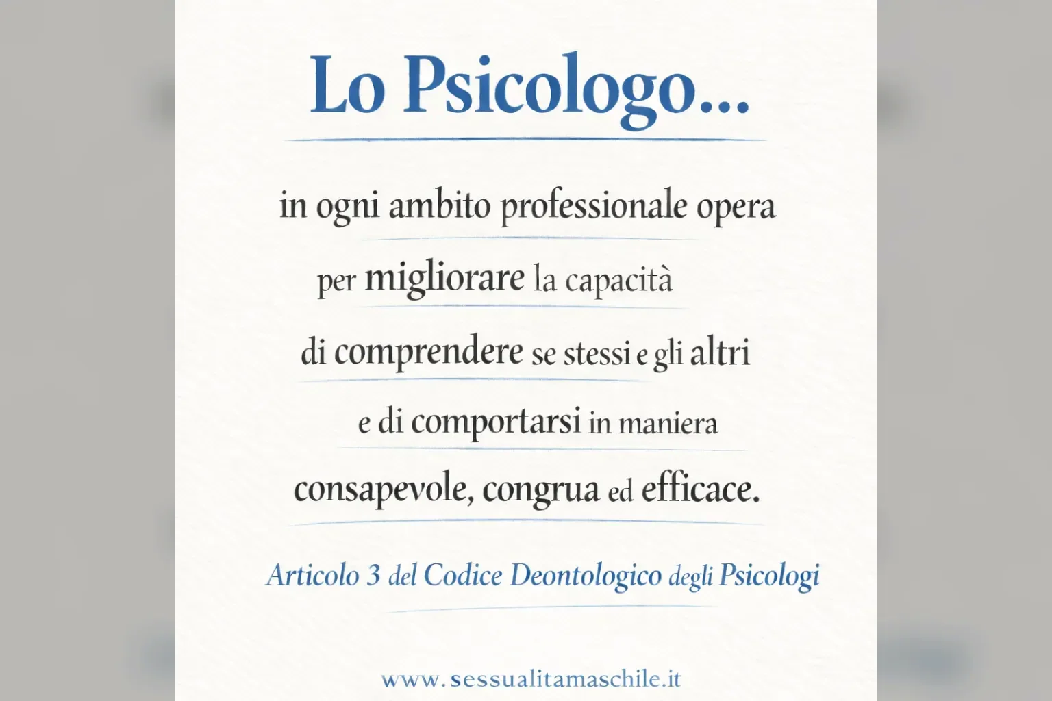 Immagine editoriale per l'articolo "Articolo 3 del Codice Deontologico degli Psicologi: qual è il fine dello Psicologo e dello Psicologo-psicoterapeuta"