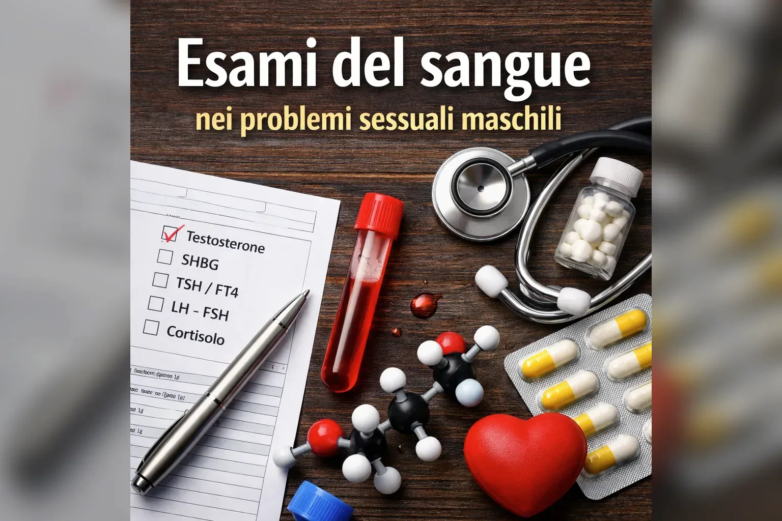 Immagine editoriale per l'articolo "Esami del sangue nei problemi sessuali maschili"